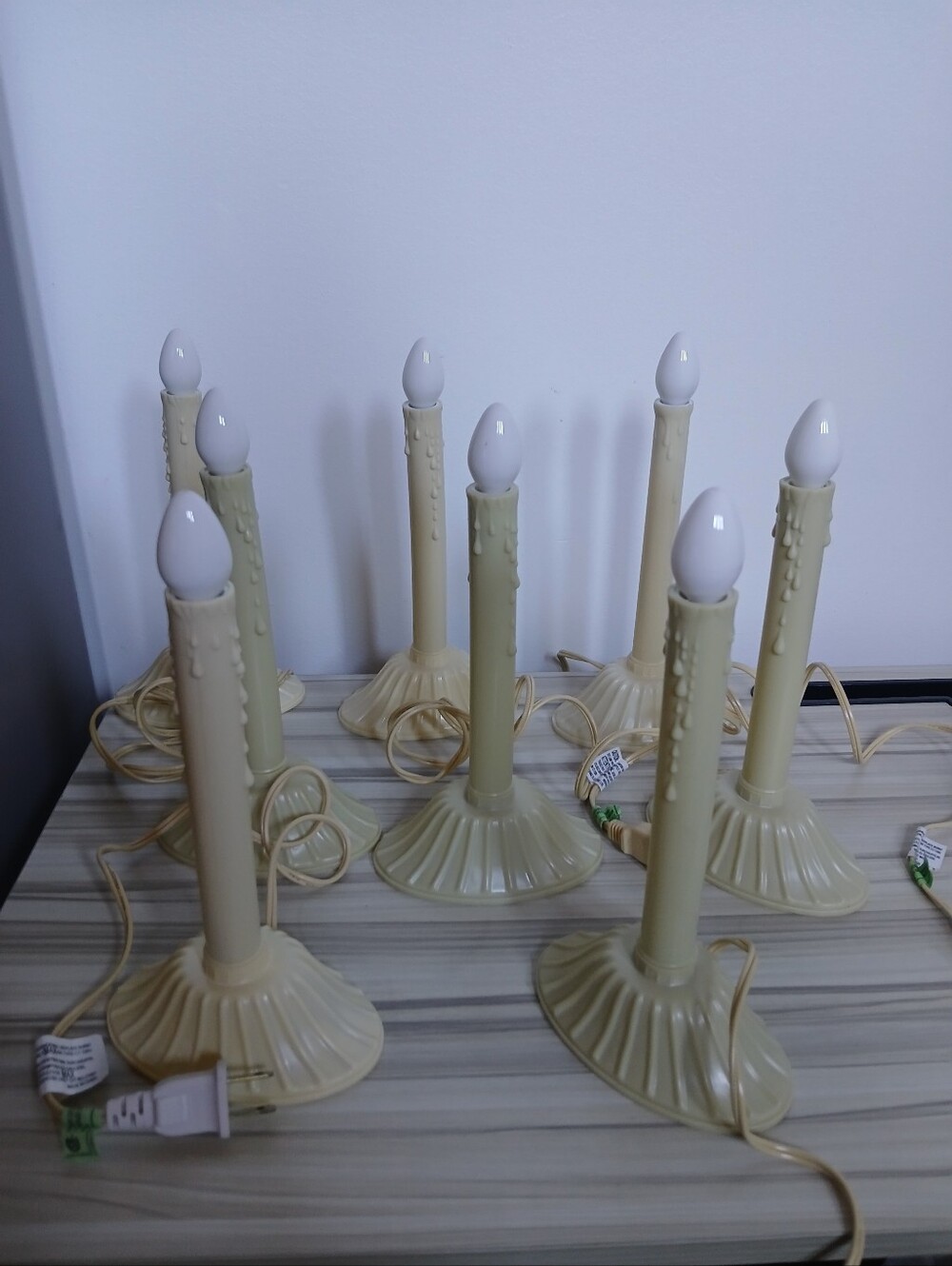 Vintage Christmas Window Electric Plastic Wax Drip Candle Lights Lot Of 8 Tested
